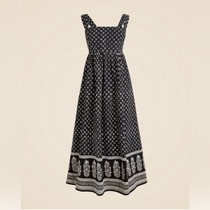 J.Crew Squareneck Poplin Midi Dress in Block Print Size 14 NWT CJ525